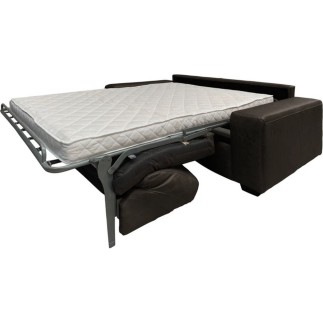 Canapé 3 places convertible en 100% tout cuir italien de luxe, chocolat, CLARK