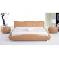 Lit en cuir italien de luxe LUXEN, beige, 140x190