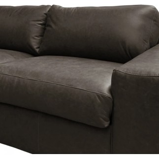 Canapé 3 places convertible en 100% tout cuir italien de luxe, chocolat, CLARK