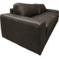 Canapé 3 places convertible en 100% tout cuir italien de luxe, chocolat, CLARK