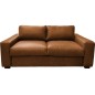 Canapé 3 places convertible en 100% tout cuir italien de luxe, marron, CLARK