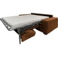 Canapé 3 places convertible en 100% tout cuir italien de luxe, marron, CLARK