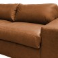 Canapé 3 places convertible en 100% tout cuir italien de luxe, marron, CLARK