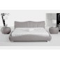Lit en cuir italien de luxe LUXEN, gris clair, 140x190