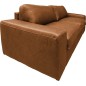 Canapé 3 places convertible en 100% tout cuir italien de luxe, marron, CLARK