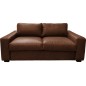 Canapé 3 places convertible en 100% tout cuir italien de luxe, marron foncé, CLARK