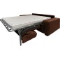 Canapé 3 places convertible en 100% tout cuir italien de luxe, marron foncé, CLARK
