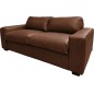 Canapé 3 places convertible en 100% tout cuir italien de luxe, marron foncé, CLARK