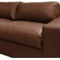 Canapé 3 places convertible en 100% tout cuir italien de luxe, marron foncé, CLARK
