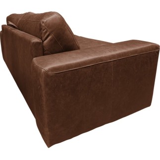 Canapé 3 places convertible en 100% tout cuir italien de luxe, marron foncé, CLARK