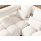 Canapé d'angle convertible en tissu bouclette blanc cassé luxe 5 places LEONI, angle gauche (vu de face) Canapé d'angle convertible en tissu bouclette blanc cassé luxe 5 places LEONI, angle gauche (vu de face)