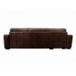 Canapé d'angle en 100% tout cuir italien de luxe 5 places, chocolat, angle gauche, CLAUDIO