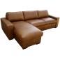 Canapé d'angle en 100% tout cuir italien de luxe 5 places, marron, angle gauche, CLAUDIO