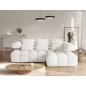 Canapé d'angle convertible en tissu bouclette blanc cassé 3-4 places LEONI, angle droit (vu de face) Canapé d'angle convertible en tissu bouclette blanc cassé 3-4 places LEONI, angle droit (vu de face)