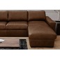 Canapé d'angle en 100% tout cuir italien de luxe 5 places, marron foncé, angle droit, CLAUDIO