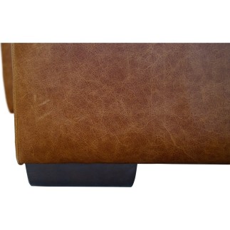 Canapé d'angle en 100% tout cuir italien de luxe 5 places, marron, angle droit, CLAUDIO