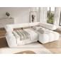Canapé d'angle convertible en tissu bouclette blanc cassé 3-4 places LEONI, angle droit (vu de face) Canapé d'angle convertible en tissu bouclette blanc cassé 3-4 places LEONI, angle droit (vu de face)