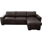 Canapé d'angle en 100% tout cuir italien de luxe 5 places, chocolat, angle droit, CLAUDIO