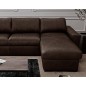Canapé d'angle en 100% tout cuir italien de luxe 5 places, chocolat, angle droit, CLAUDIO