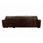 Canapé d'angle en 100% tout cuir italien de luxe 5 places, chocolat, angle droit, CLAUDIO