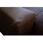 Canapé d'angle en 100% tout cuir italien de luxe 5 places, chocolat, angle droit, CLAUDIO
