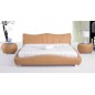 Lit en cuir italien de luxe LUXEN, beige, 180x200