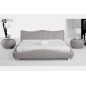 Lit en cuir italien de luxe LUXEN, gris clair, 180x200