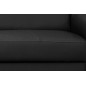 Canapé d'angle convertible en cuir italien de luxe 5 places ASTRID, noir, angle gauche