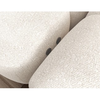 Canapé d'angle convertible en tissu bouclette blanc cassé 3-4 places LEONI