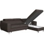Canapé d'angle convertible en cuir italien de luxe 5 places ASTORIA, chocolat, angle droit