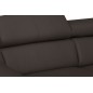 Canapé d'angle convertible en cuir italien de luxe 5 places ASTORIA, chocolat, angle droit