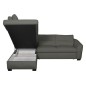 Canapé d'angle convertible en cuir italien de luxe 5 places RINALDI avec coffre, taupe, angle gauche (vu de face)