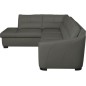 Canapé d'angle convertible en cuir italien de luxe 5 places RINALDI avec coffre, taupe, angle gauche (vu de face)