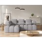 Canapé d'angle convertible en tissu très doux luxe gris 5 places LEONI, angle gauche (vu de face) Canapé d'angle convertible en tissu très doux luxe gris 5 places LEONI, angle gauche (vu de face)