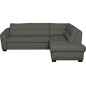 Canapé d'angle convertible en cuir italien de luxe 5 places RINALDI avec coffre, taupe, angle droit (vu de face)