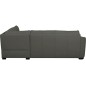Canapé d'angle convertible en cuir italien de luxe 5 places RINALDI avec coffre, taupe, angle droit (vu de face)