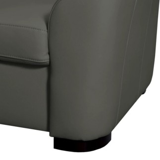 Canapé d'angle convertible en cuir italien de luxe 5 places RINALDI avec coffre, taupe, angle droit (vu de face)