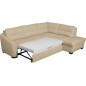 Canapé d'angle convertible en cuir italien de luxe 5 places RINALDI avec coffre, beige, angle droit (vu de face)