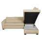 Canapé d'angle convertible en cuir italien de luxe 5 places RINALDI avec coffre, beige, angle droit (vu de face)