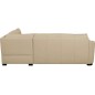 Canapé d'angle convertible en cuir italien de luxe 5 places RINALDI avec coffre, beige, angle droit (vu de face)