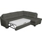 Canapé d'angle convertible en cuir italien de luxe 5 places RINALDI avec coffre, gris foncé, angle droit (vu de face)