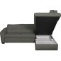 Canapé d'angle convertible en cuir italien de luxe 5 places RINALDI avec coffre, gris foncé, angle droit (vu de face)