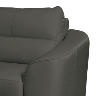 Canapé d'angle convertible en cuir italien de luxe 5 places RINALDI avec coffre, gris foncé, angle droit (vu de face)