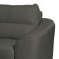 Canapé d'angle convertible en cuir italien de luxe 5 places RINALDI avec coffre, gris foncé, angle droit (vu de face)
