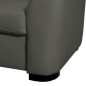 - Canapé d'angle convertible en cuir italien de luxe 5 places RINALDI avec coffre, gris foncé, angle gauche (vu de face)