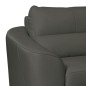 - Canapé d'angle convertible en cuir italien de luxe 5 places RINALDI avec coffre, gris foncé, angle gauche (vu de face)