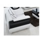 Ensemble:composé un canapé 2 places + 2 fauteuils en cuir italien vachette CANDIDE blanc et noir