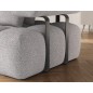 Canapé d'angle convertible en tissu très doux luxe gris 5 places LEONI, angle gauche (vu de face) Canapé d'angle convertible en tissu très doux luxe gris 5 places LEONI, angle gauche (vu de face)