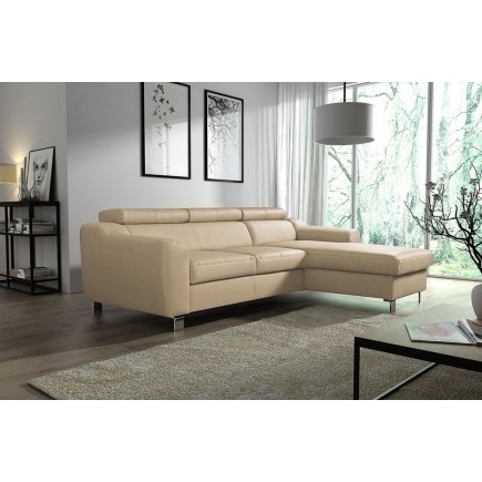 2eme paiement de la commande: Canapé d'angle en cuir italien de luxe 5 places astra, beige, angle droit, 6x sans frais, total de