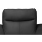 Fauteuil 1 place avec 1 relax, en cuir luxe italien, LOUIS, 1 relax électrique, noir